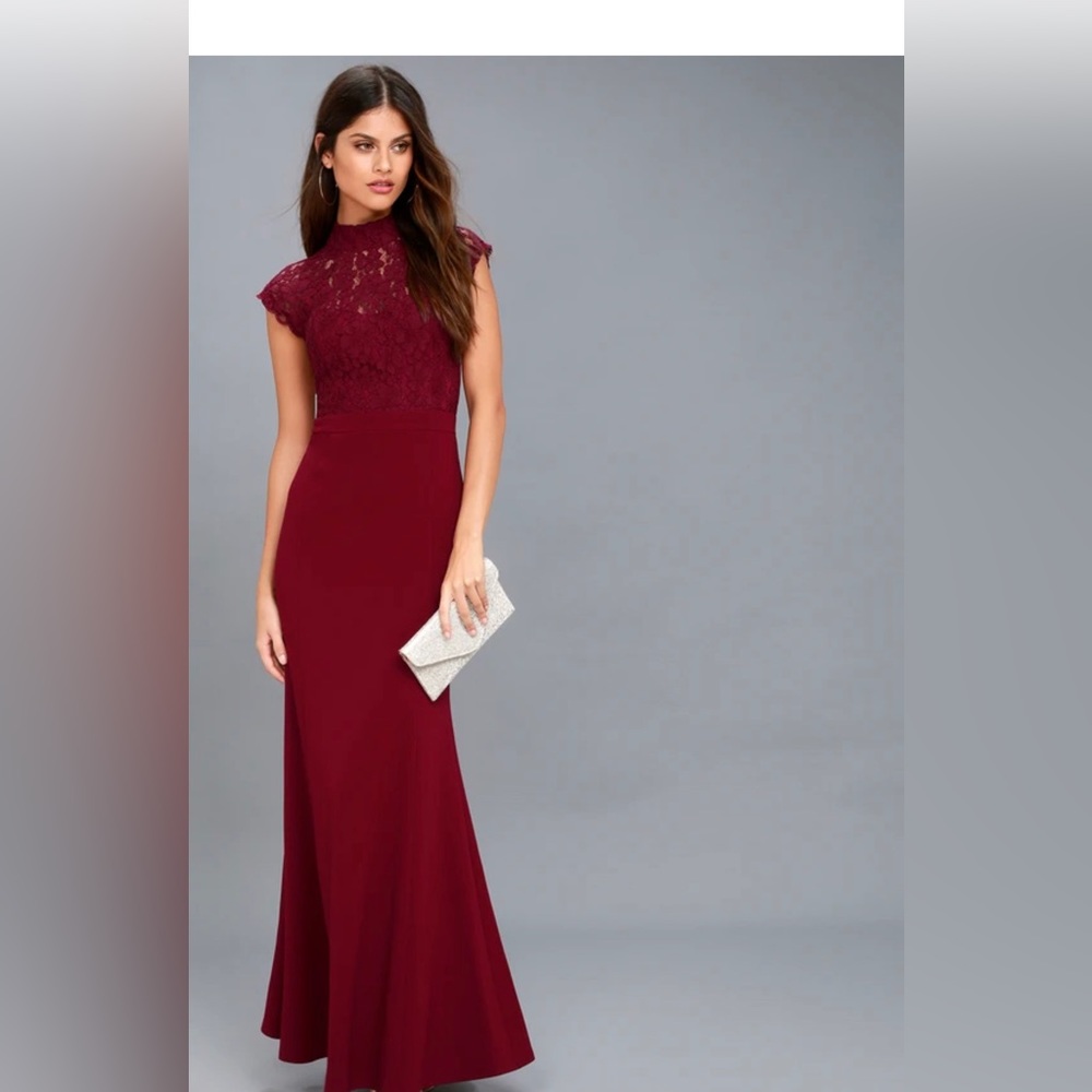 Lulu burgundy maxi dress
